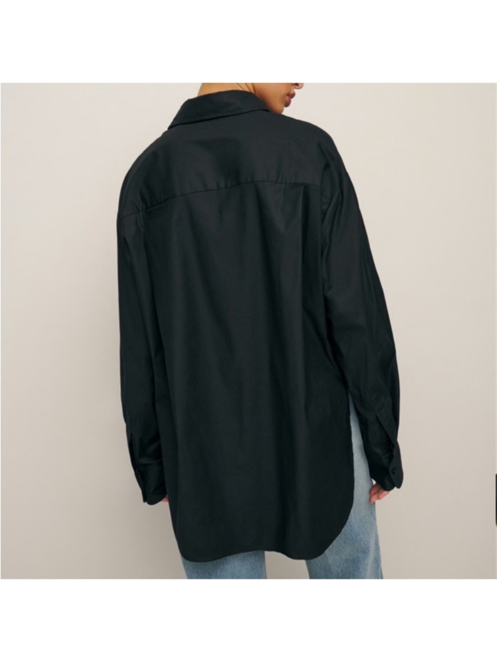 Reformation Will Oversized Shirt Black! Size M! Gorgeous! $248! - Picture 3 of 9